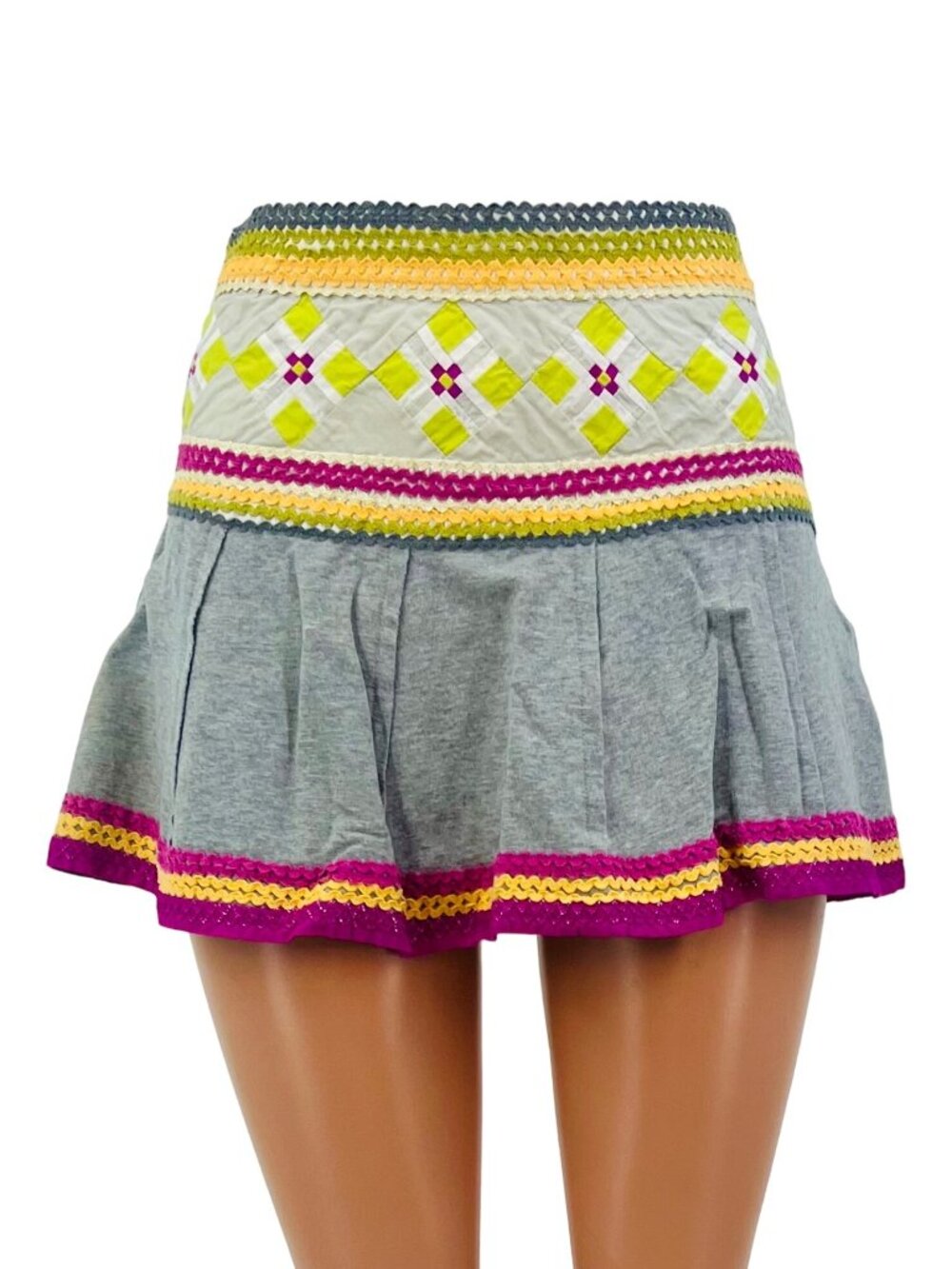 VTG Free People Archival 2004 Eagle Tag Mini Skirt 6| Y2K Indie Sleaze Boho Luxe - Picture 2 of 16